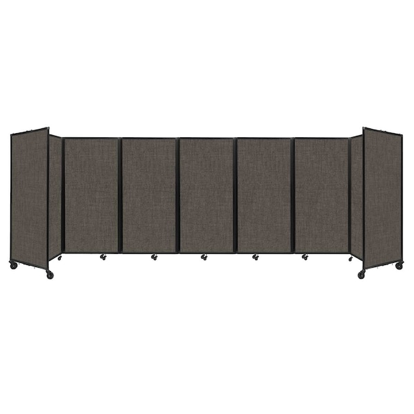 Room Divider 360 Folding Portable Partition 19'6" x 6' Mocha Fabric